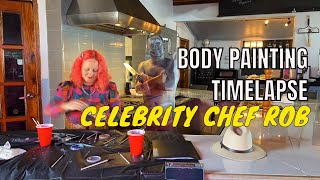 Timelapse Bodypainting A Celebrity Chef Into His Own Kitchen [upl. by Adnilema397]