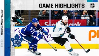 Sharks  Maple Leafs 102221  NHL Highlights [upl. by Adnicaj569]