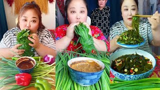 ASRM MUKBANG  Challenge Eat green onions eat shrimp eat fish eat meat  756 [upl. by Ahsenit]