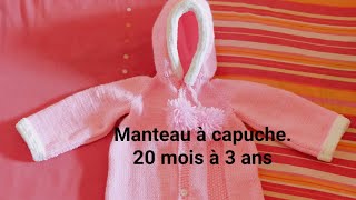 Manteau raglan top down au tricot pour fille 1 an à 3 ans [upl. by Blanche299]