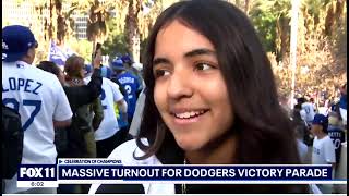 Massive Turnout for Dodgers Victory Parade [upl. by Pansy]