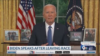 Biden addresses race dropout Harris endorsement [upl. by Iaverne]