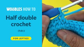 Lefthanded crochet How to do a half double crochet stitch hdc [upl. by Seroled477]