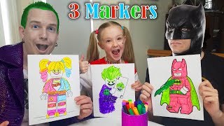 Hilarious WRONG MARKER CHALLENGE 3 LEGO Characters Batman Harley Quinn amp Joker [upl. by Barrus]