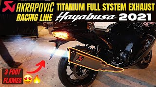 FLAMETHROWER HAYABUSA 2021😍🔥  NEW AKRAPOVIC EXHAUST [upl. by Elletnahs909]