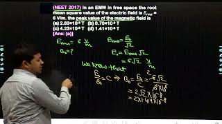 In an EMW in free space the root mean square value of the electric field is Erms  6 Vm the peak [upl. by Thorstein]