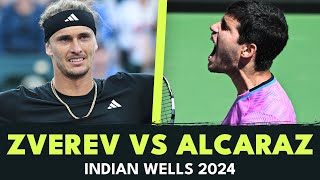 Alexander Zverev vs Carlos Alcaraz vs Bee Invasion  Indian Wells 2024 Highlights [upl. by Cung]