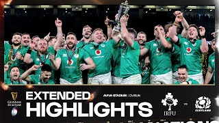 IRISH GLORY ☘️  EXTENDED HIGHLIGHTS  IRELAND V SCOTLAND  2024 GUINNESS MENS SIX NATIONS RUGBY [upl. by Aidul]