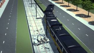 LA train crash Car collides with light rail train in Los Angeles injuring 21 [upl. by Eecrad494]