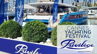 Tour the Privilege 580 at the Cannes Yachting Festival [upl. by Atilrac]