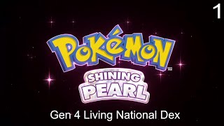 Staring the Gen 4 Living Dex  Pokémon BDSP Part 1 [upl. by Ymmac22]