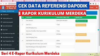 CARA CEK DATA REFERENSI DAPODIK E RAPORT KURIKULUM MERDEKA [upl. by Uuge]