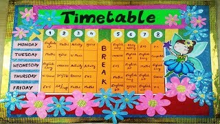 Beautiful Class Timetable for School l Beautiful time table for study l school timetable [upl. by Chavez]