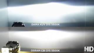 OSRAM CBI D1S 5500K vs DAMA KANJI ULTIMATE VISION D1S 5500K [upl. by Eenattirb]