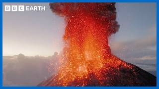 Precision Drone Flying Around An Erupting Volcano Pt 2  BBC Earth Science [upl. by Jayme]