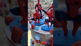 Spider man theam cake cake cakedecorating shorts spiderman [upl. by Enieledam156]