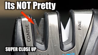 What A Pull Through Knife Sharpener ACTUALLY Does To Your Knife  SUPER CLOSE UP [upl. by Yojenitsirk]