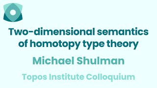 Michael Shulman quotTwodimensional semantics of homotopy type theoryquot [upl. by Eizzo]