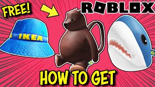 FREE ITEMS How To Get KNORVA IKEA Hat amp 🧸 DJUNGELSKOG Bear Backpack amp More on Roblox [upl. by Erfert384]