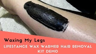 Waxing My Legs  Lifestance Wax Warmer Hair Removal Kit Demo [upl. by Akeylah]