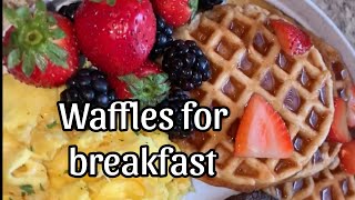 Making perfect bfast with me breakfast waffle egg cooking healthylifestile [upl. by Schinica]