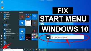 FIX Start menu not working windows 1011 [upl. by Penrose]