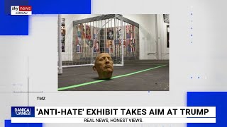 ‘Astounding’ Art exhibit uses Donald Trump’s head as soccer ball [upl. by Amalie]