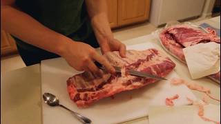 How to Trim Pork Spare Ribs St Louis Style Cut [upl. by Anaiad707]