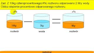 Ile wody należy odparować  Roztwory procentowe  Matfiz24pl [upl. by Bravar716]