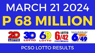 Lotto Result March 21 2024 9pm PCSO [upl. by Molton]