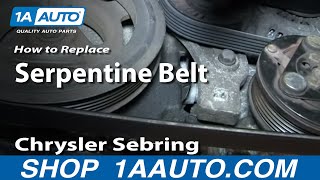 How to Replace Engine AC Alternator Serpentine Belt 27L Chrysler Sebring [upl. by Htebsil]