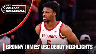 HIGHLIGHTS from Bronny James USC Trojans debut  ESPN College Basketball [upl. by Derk]