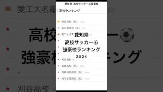 愛知県 高校サッカー⚽️強豪校ランキング2024（独自） 高校サッカー 愛知県 [upl. by Ettenig]