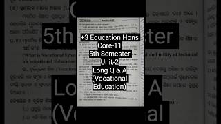 Vocational Education3 Education Hons Core115th SemesterUnit2 [upl. by Bridie]