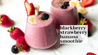 Blackberry Strawberry Banana Smoothie With Yogurt and Flaxseed [upl. by Adaliah]