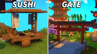 15 Japanese Build Hacks  Minecraft Build Ideas ⛩️ [upl. by Eusoj744]