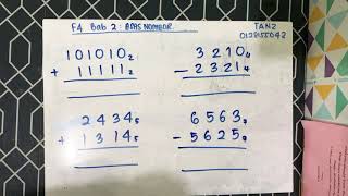 Matematik Tingkatan 4 KSSM Bab 2 Tambah tolak asas nombor [upl. by Harvie]