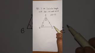 Angle in Isosceles triangle maths [upl. by Schultz]