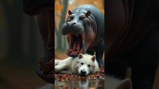 Hippopotamus VS ALlLion white wolf bison rhino Jaguar animals comparison viral animal [upl. by Ratep]