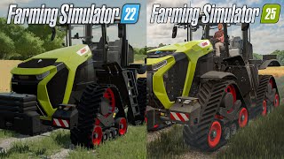 Farming Simulator 22 VS Farming Simulator 25  Graphics Comparison [upl. by Kciredohr834]