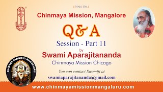 QampA session Part  11 with Swami Aparajitananda Chinmaya Mission Chicago [upl. by Junia]