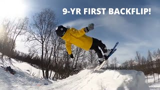 9Year Old First Backflip Learning Backflip [upl. by Falzetta]