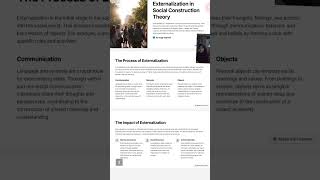 externalization in social construction theory [upl. by Eisyak]