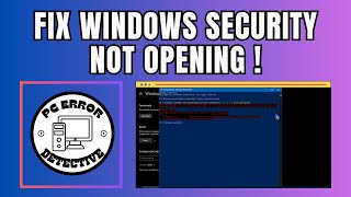 How to Fix Windows Security not Opening Windows 10 [upl. by Karena621]