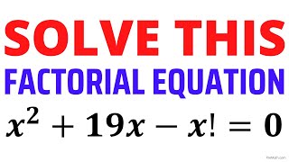 Can You Solve this Factorial Equation  Fast amp Easy Tutorial [upl. by Waxman]