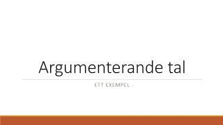 Argumenterande tal  ett exempel [upl. by Hallutama394]