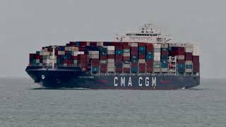 CMA CGM Etosha inbound at Port Phillip heads Point Lonsdale Victoria Australia [upl. by Nivanod]