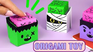 Origami Halloween Paper Monsters  Paper Fidget Toy [upl. by Towill]