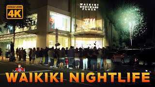 WAIKIKI NIGHT DRIVING 🎇 Free Fireworks Show Every Friday Night in Waikiki 🌈 Hawaii John 4K Driving [upl. by Crespi250]