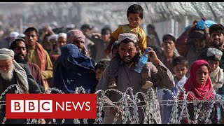 Thousands of Afghans flee to Pakistan following Taliban victory  BBC News [upl. by Solrak]